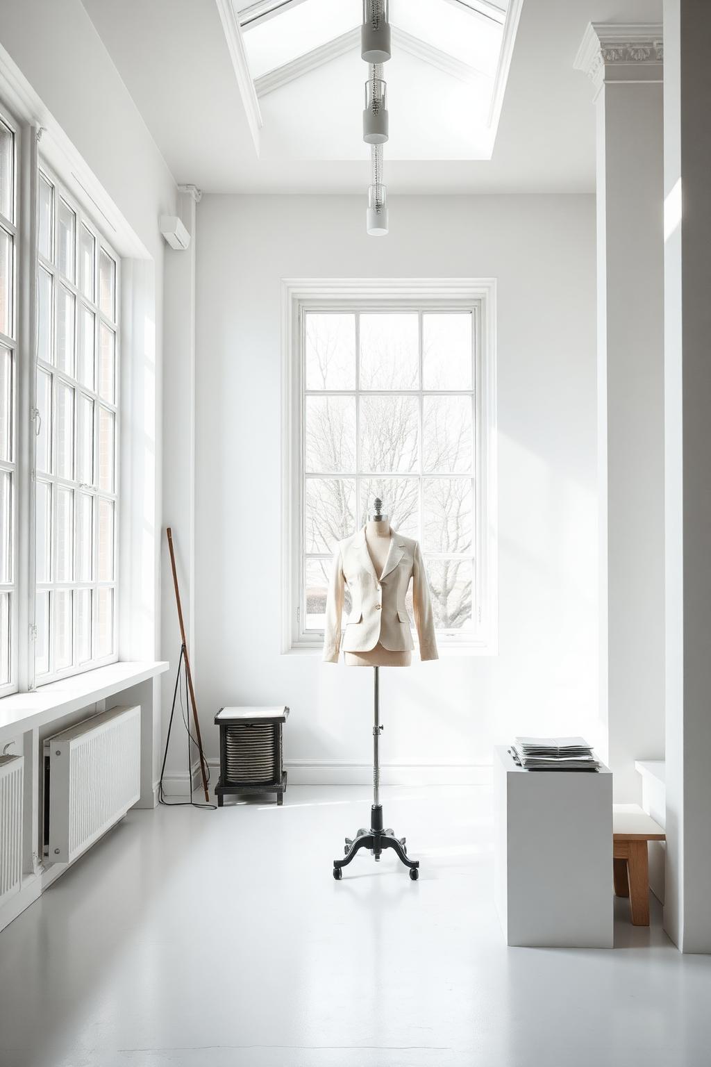 A bright VIA atelier with a tailored jacket on a dress form