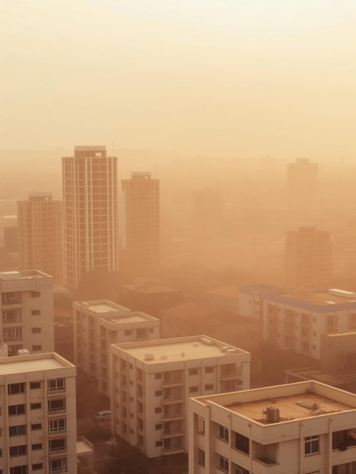 Lagos skyline in warm evening light